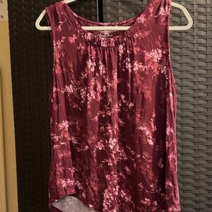 croft & barrow Burgundy Floral Sleeveless Tank